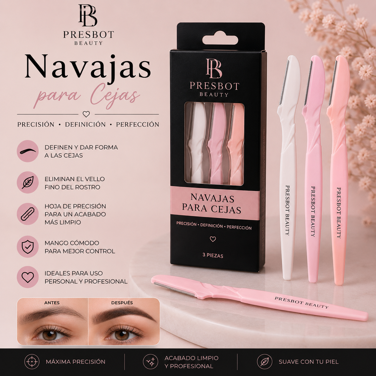 Navajas para Cejas – Presbot Beauty